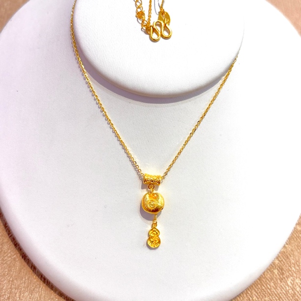 B3明牌足金5G秤砣套链4.24g