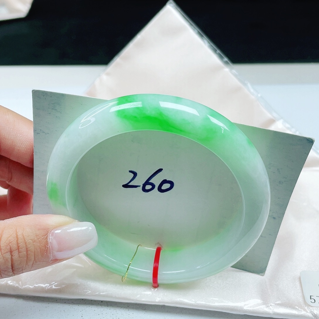 翡翠未镶嵌手镯 正圈57