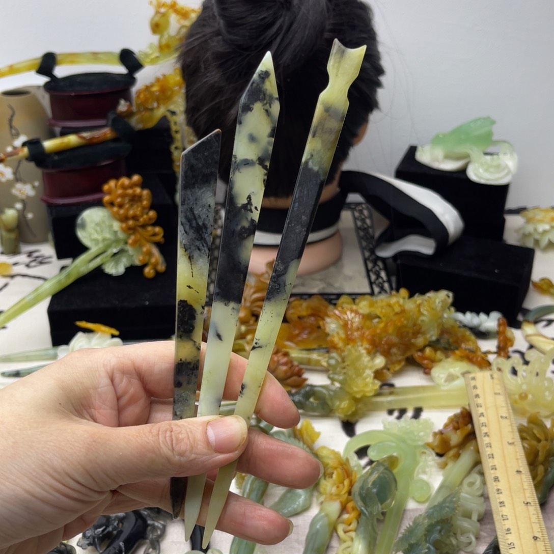 【闪购商品】蛇纹石玉未镶嵌发饰