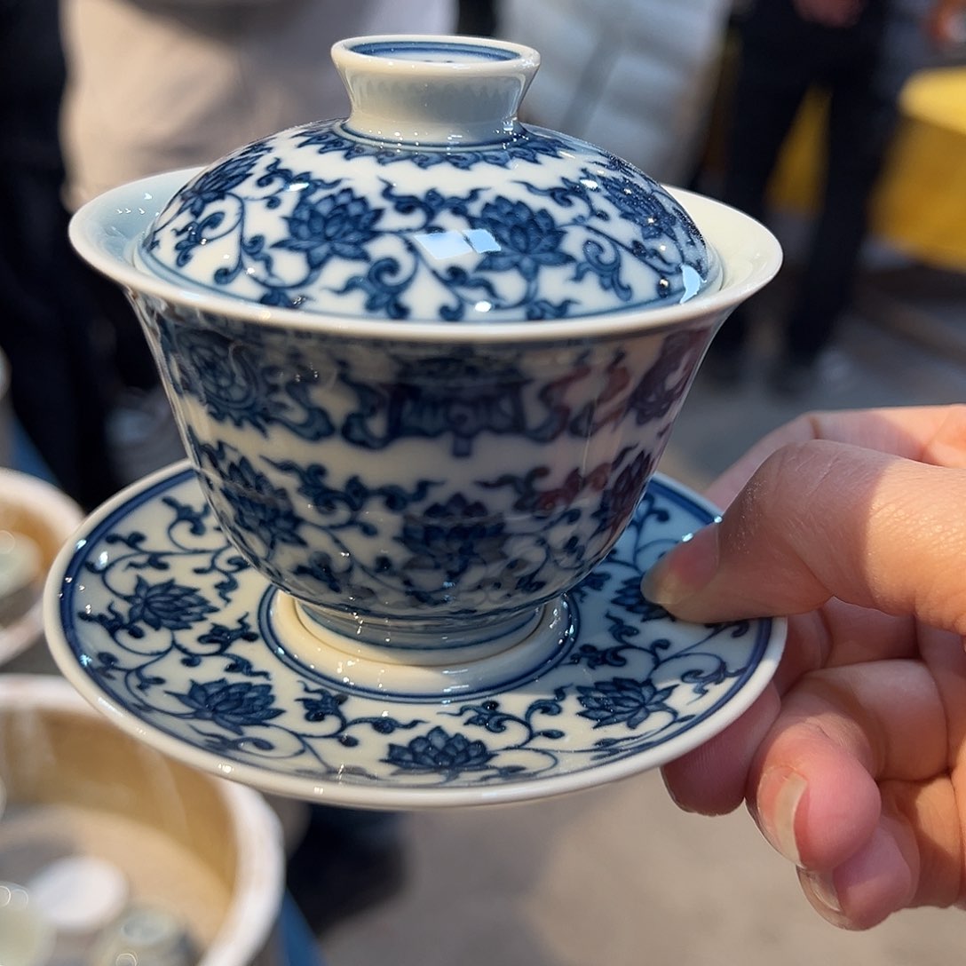 钟家窑柴窑三才盖碗盖碗