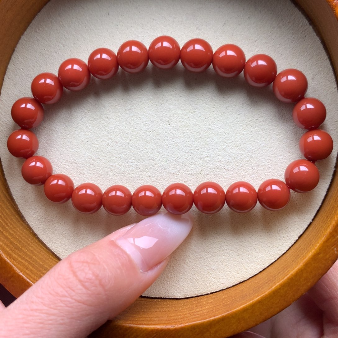 南红玛瑙未镶嵌保山天然原矿南红8mm+手串