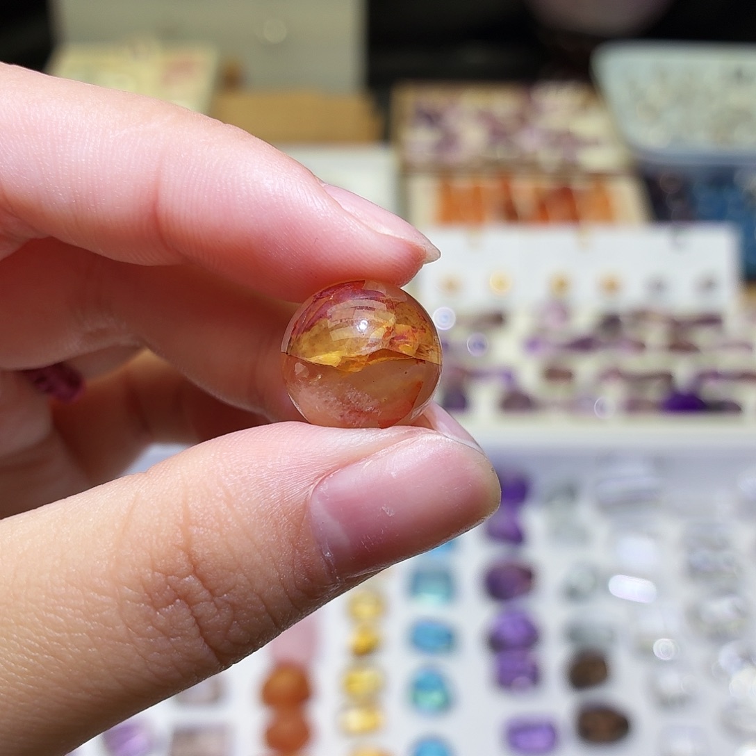 水晶吊坠(不含链)未镶嵌红胶花 圆珠 打孔定制不退换