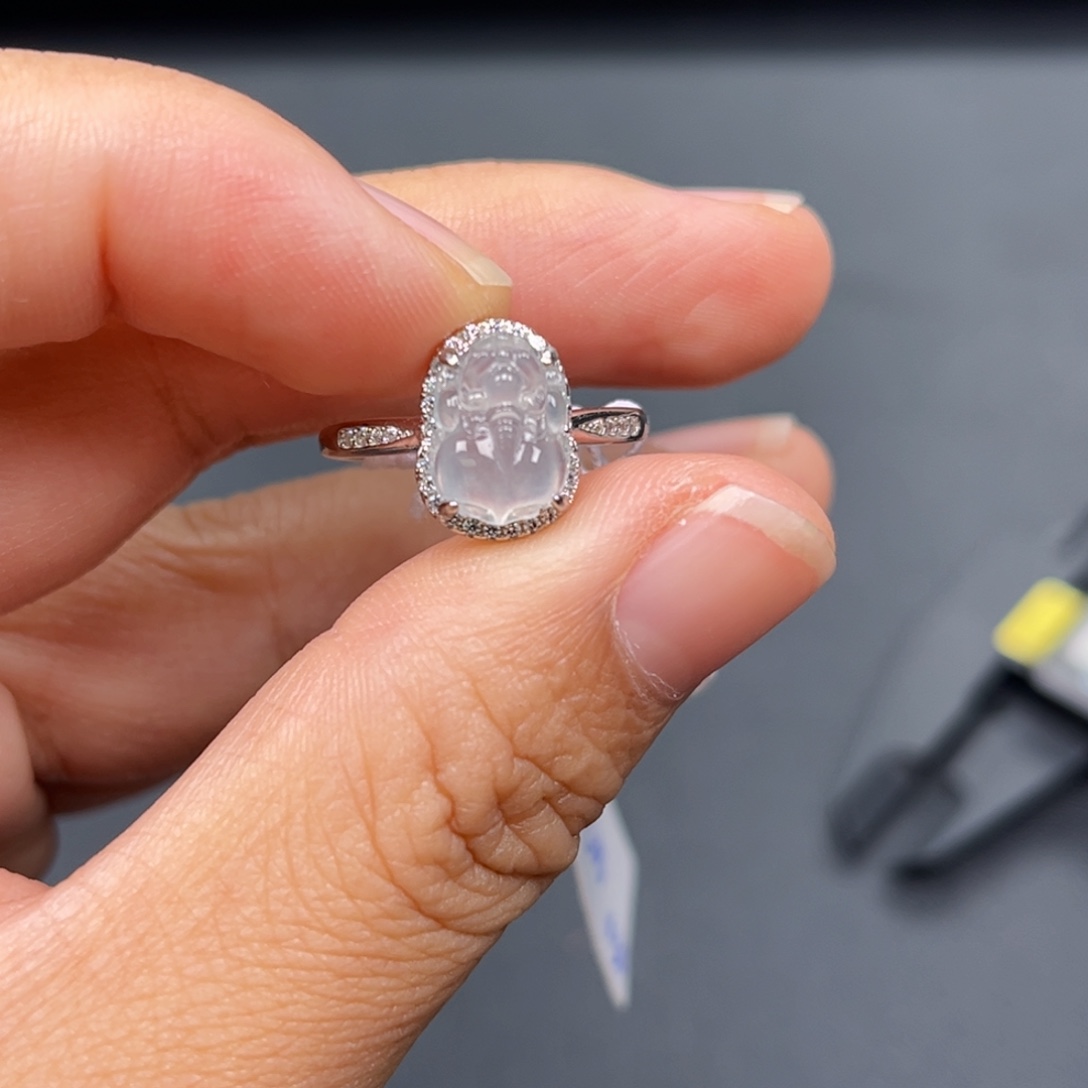 翡翠银S925镶嵌戒指