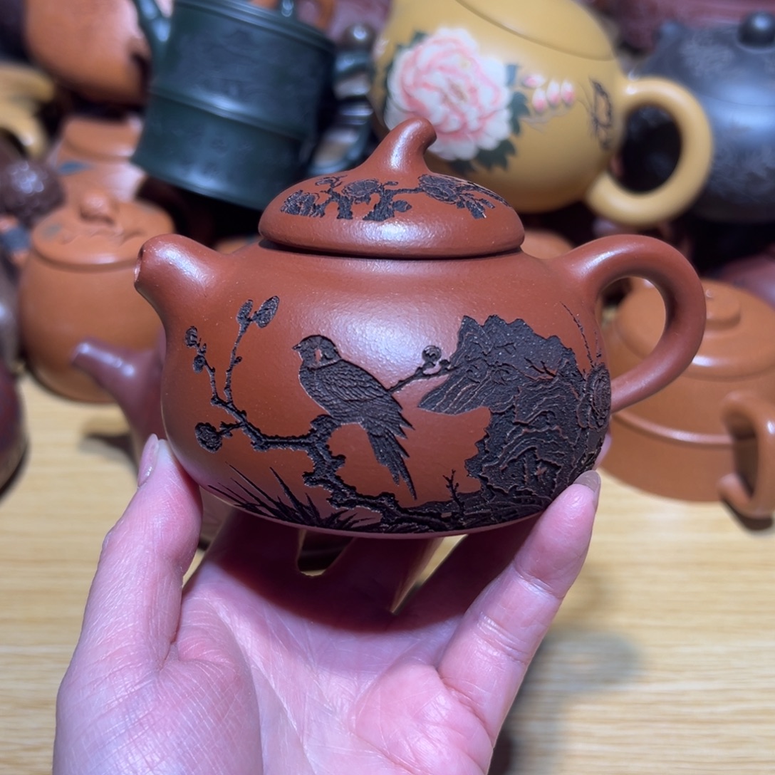 茶壶紫砂宜兴紫荆原矿紫砂200