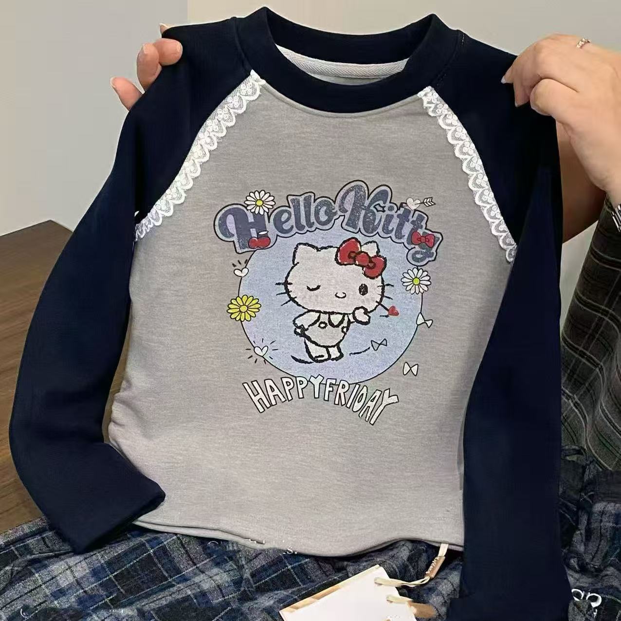 【2025秋冬韩款】圆领女童上衣长袖儿童休闲印花T恤W2669