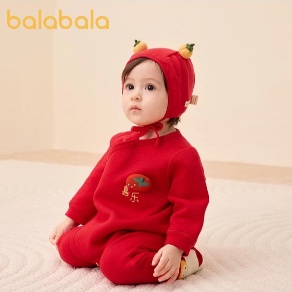 【balaOne】巴拉巴拉婴儿连体衣新生儿满月爬服2025新款冬夹棉加厚