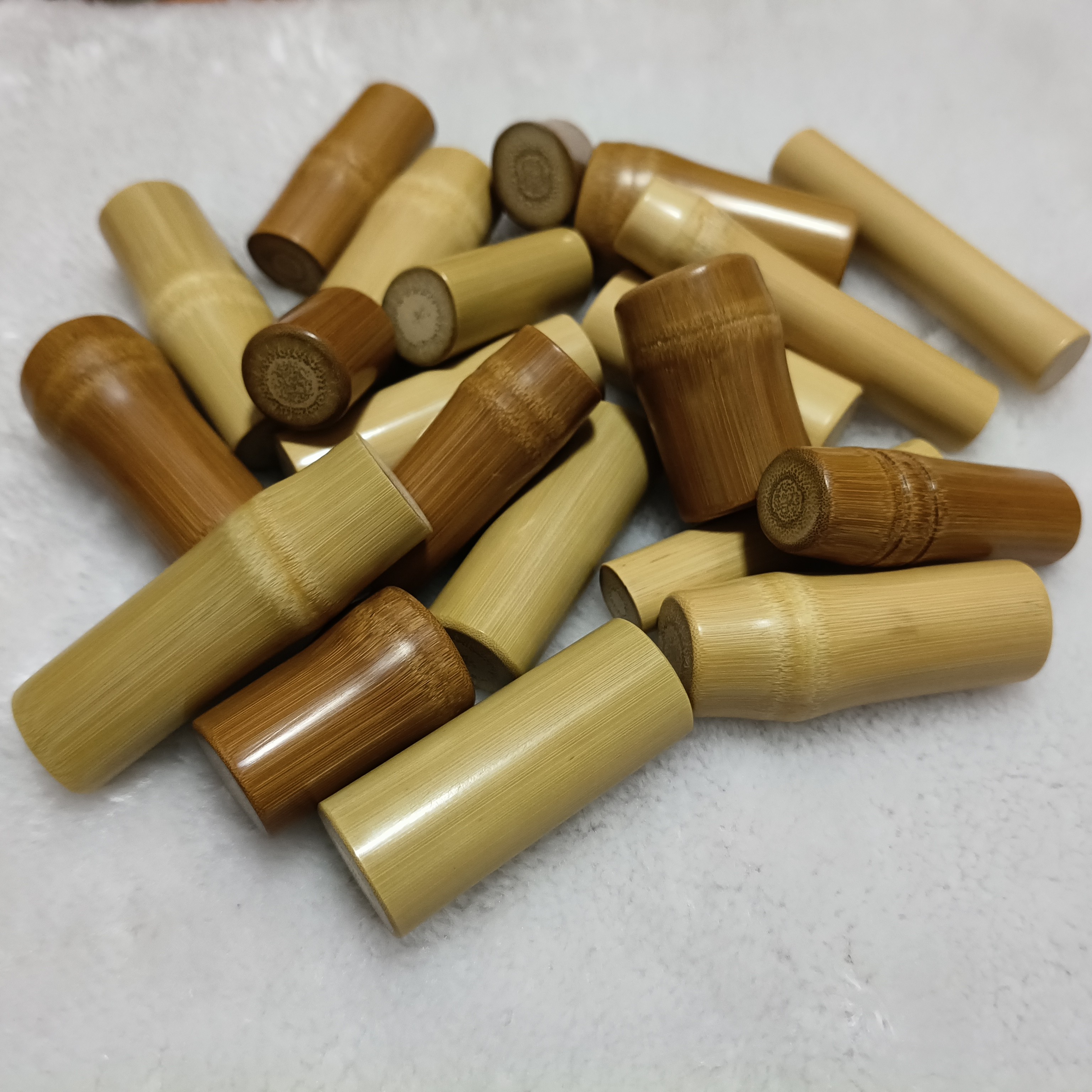 文玩实心玉竹手把件可爱掌中宝小墩子3-7厘米特惠福利价