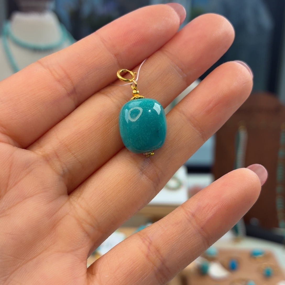 绿松石18K金镶嵌项链