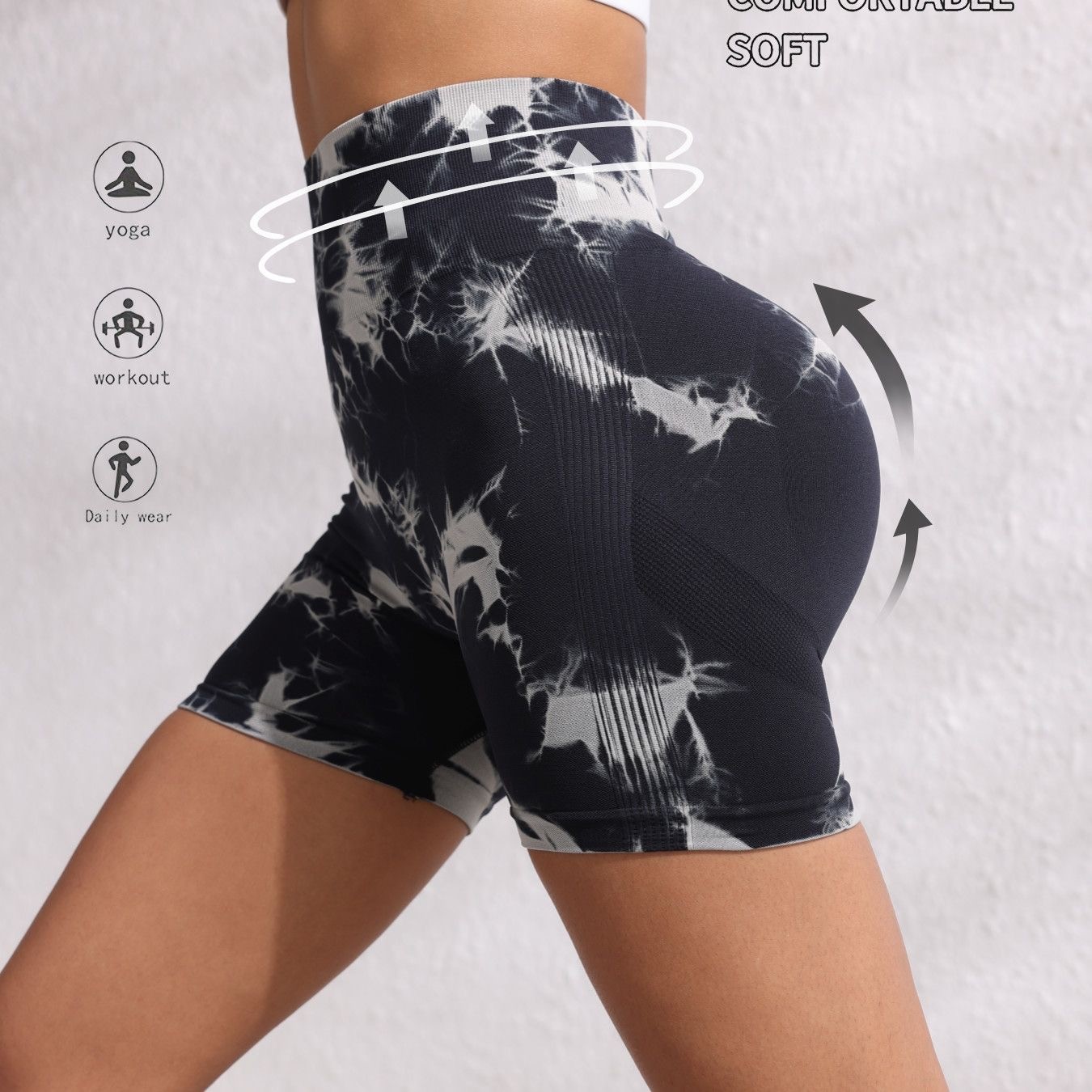 低腰蜜桃臀速干透气运动训练无缝弹力时尚素色瑜伽女款短裤