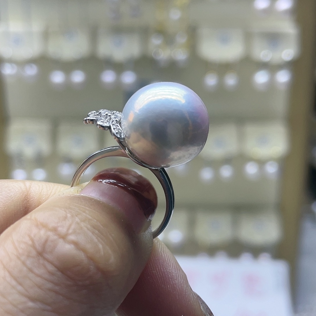 淡水珍珠戒指银S925镶嵌