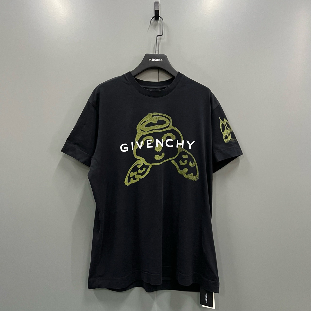 95新 Givenchy/纪梵希 （bb）黑色印花logo短袖 M码/014497