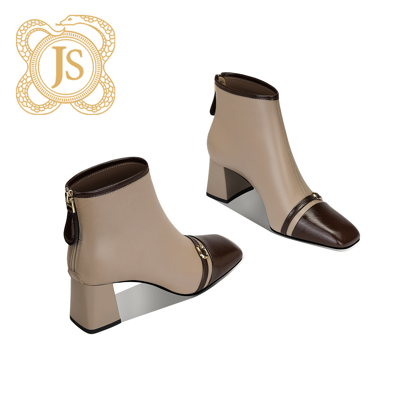 已开价，9652X8578气质百搭真皮高跟秋冬时尚欧美方头粗跟时装靴