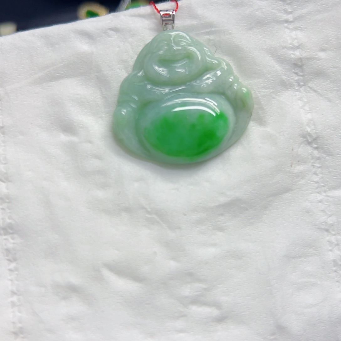 翡翠颈饰18K金镶嵌y佛公