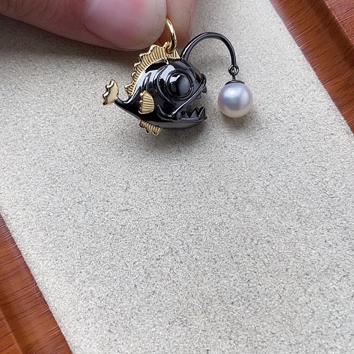 吊坠(不含链)银S925镶嵌海水珍珠