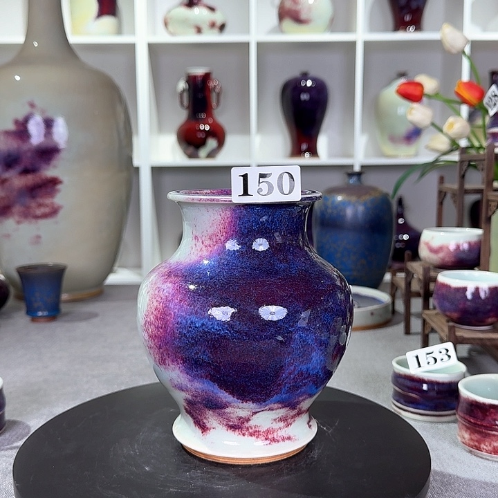 摆件微瑕钧窑花器纯手工