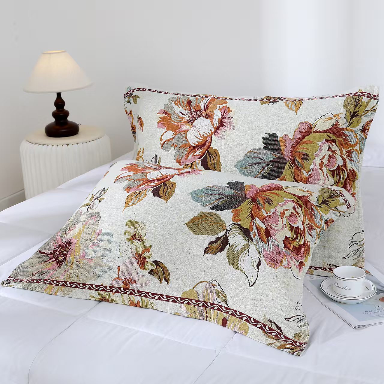 枕巾【梦想花园】52X76厘米 高端轻奢加厚成人大号枕巾一对