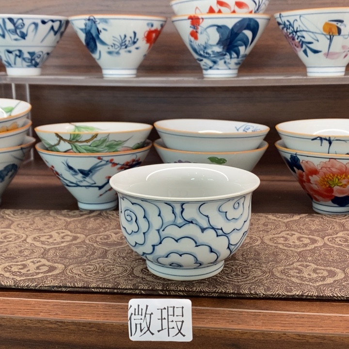 微瑕釉下彩纯手绘手工绘制