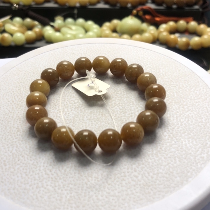 和田玉手串未镶嵌卡10