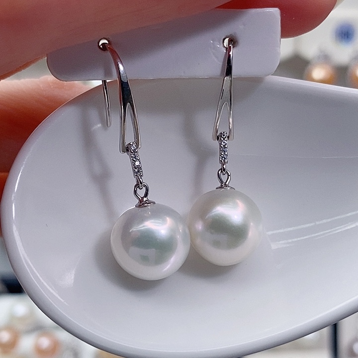 耳饰淡水珍珠银S925镶嵌A