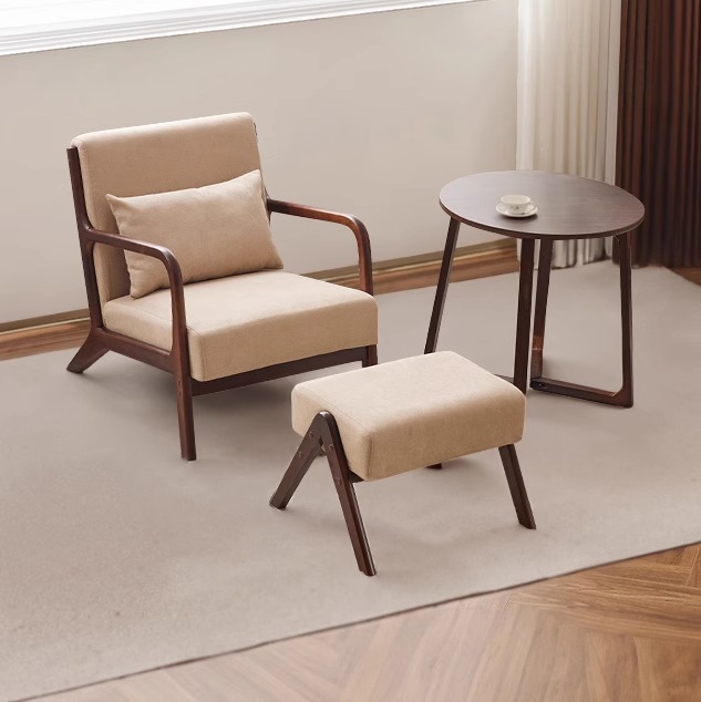 简约休闲高端咖啡厅奶茶店民宿酒店商务接待洽谈实木沙发组合