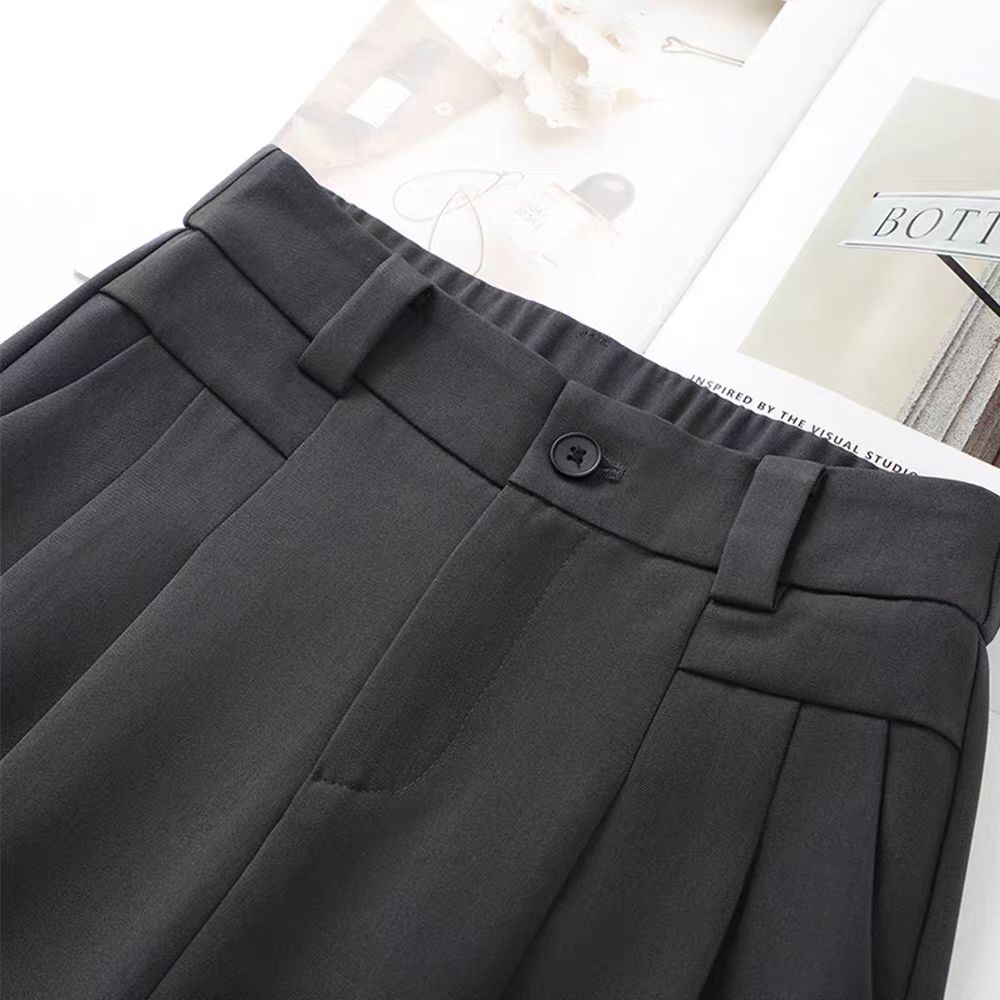 2596#三颜色春季休闲裤气质宽松垂感休闲拖地直筒裤