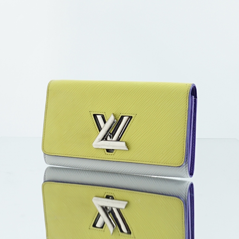 95新 LouisVuitton/路易威登  二手牛皮水波纹拼色钱包 K98816