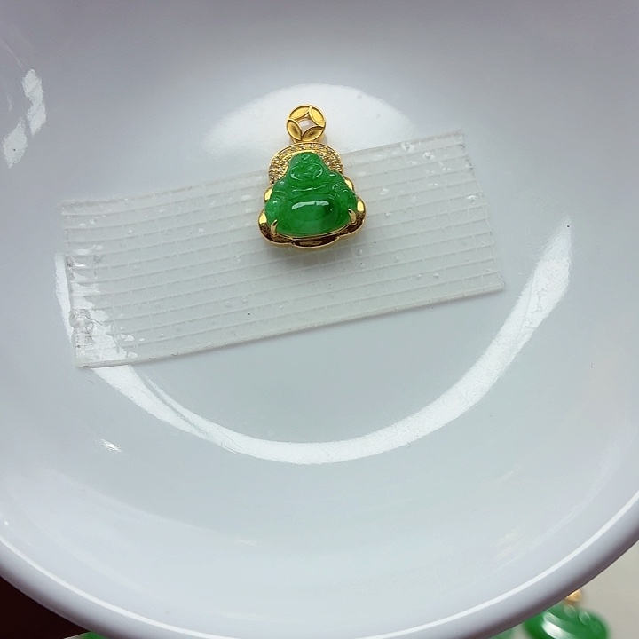 翡翠18K金镶嵌手链天然缅甸翡翠A货