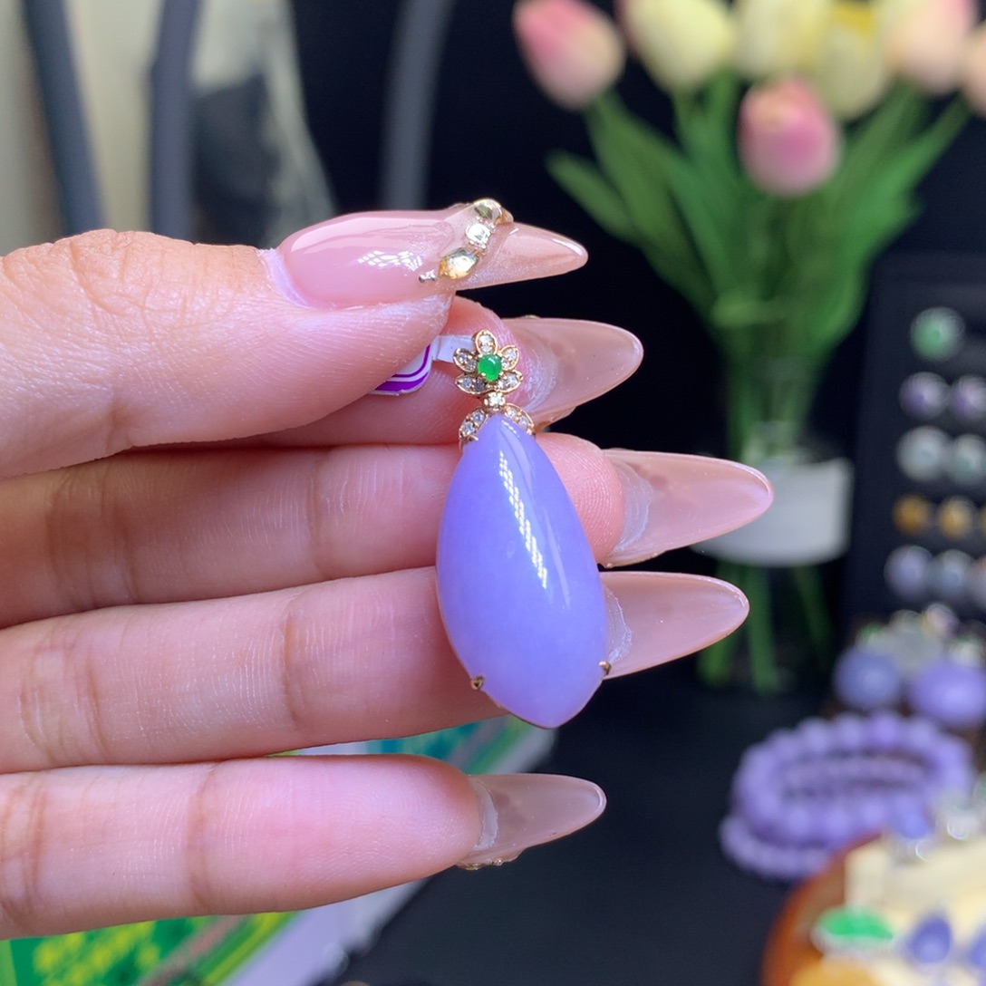 翡翠颈饰18K金镶嵌天然