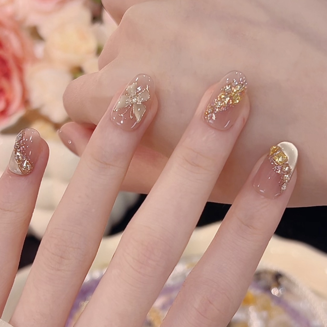 【流光】纯纯子专属~高级~纯手工气质款光疗美甲猫眼带钻