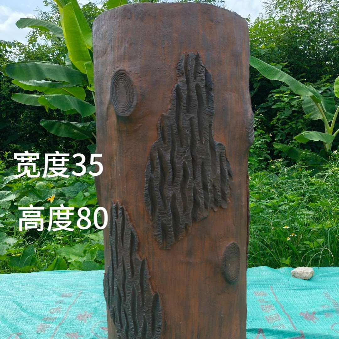 花园花盆大号纯手工制水泥木木纹高端大花盆源头工厂水泥花盆庭院