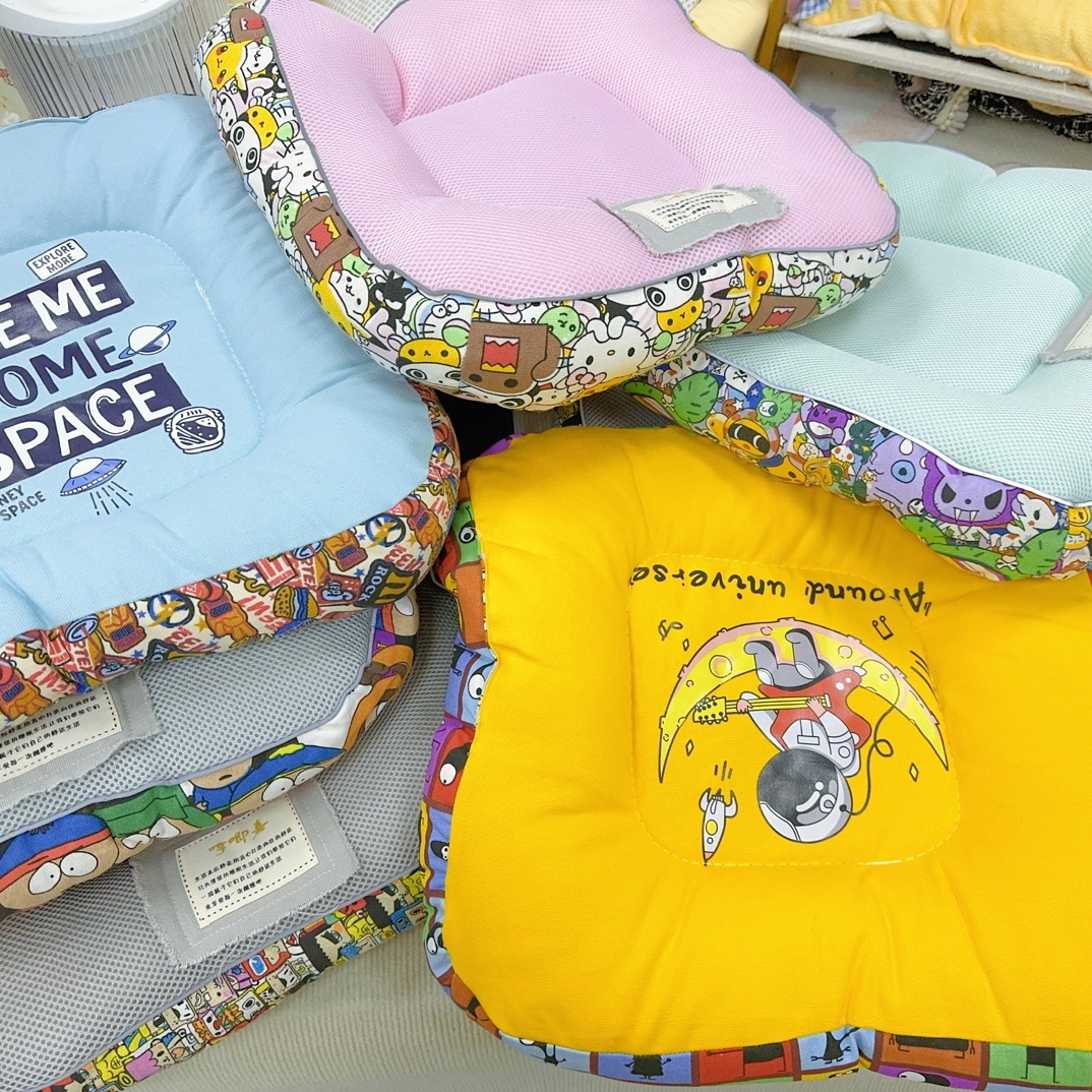 四季帆布方形趴趴窝透气三明治狗窝猫窝透气舒适安睡窝狗窝猫窝