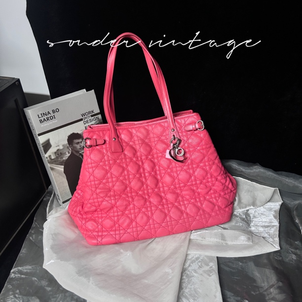 95新 DIOR/迪奥 Dior95新玫粉色戴妃托特单肩包