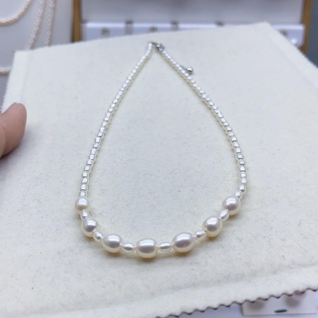 淡水珍珠颈饰银S925镶嵌