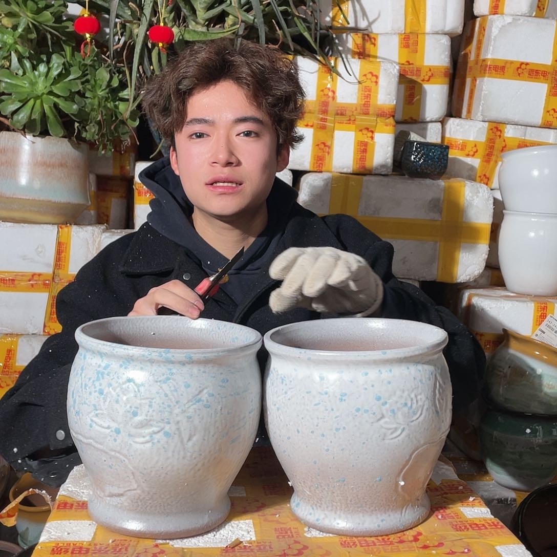 无铅玻璃宜兴紫砂花盆