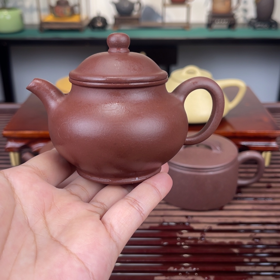 茶壶紫砂150毫升半手工紫泥潘壶