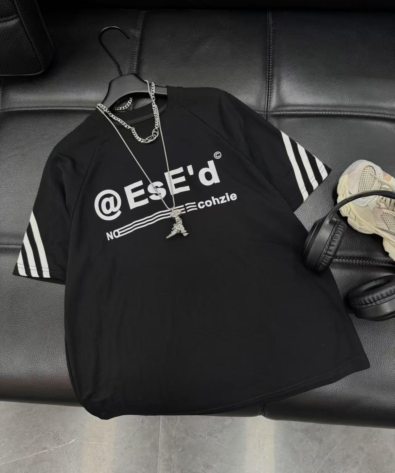 吾 2025【Y】6月21日 儿童男童女童时尚黑色潮版短袖T恤4601-