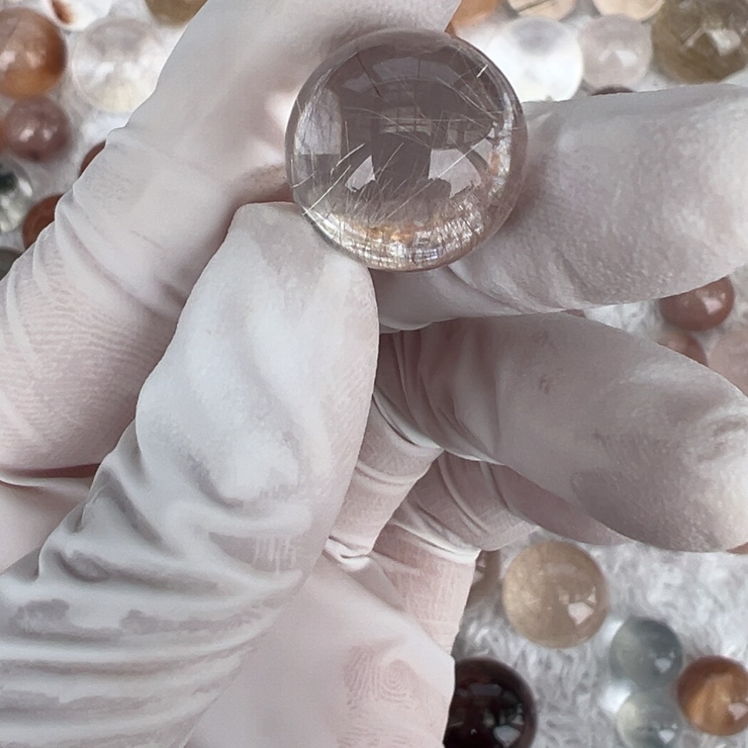 水晶粉兔16mm打孔定制不退换未镶嵌d**t