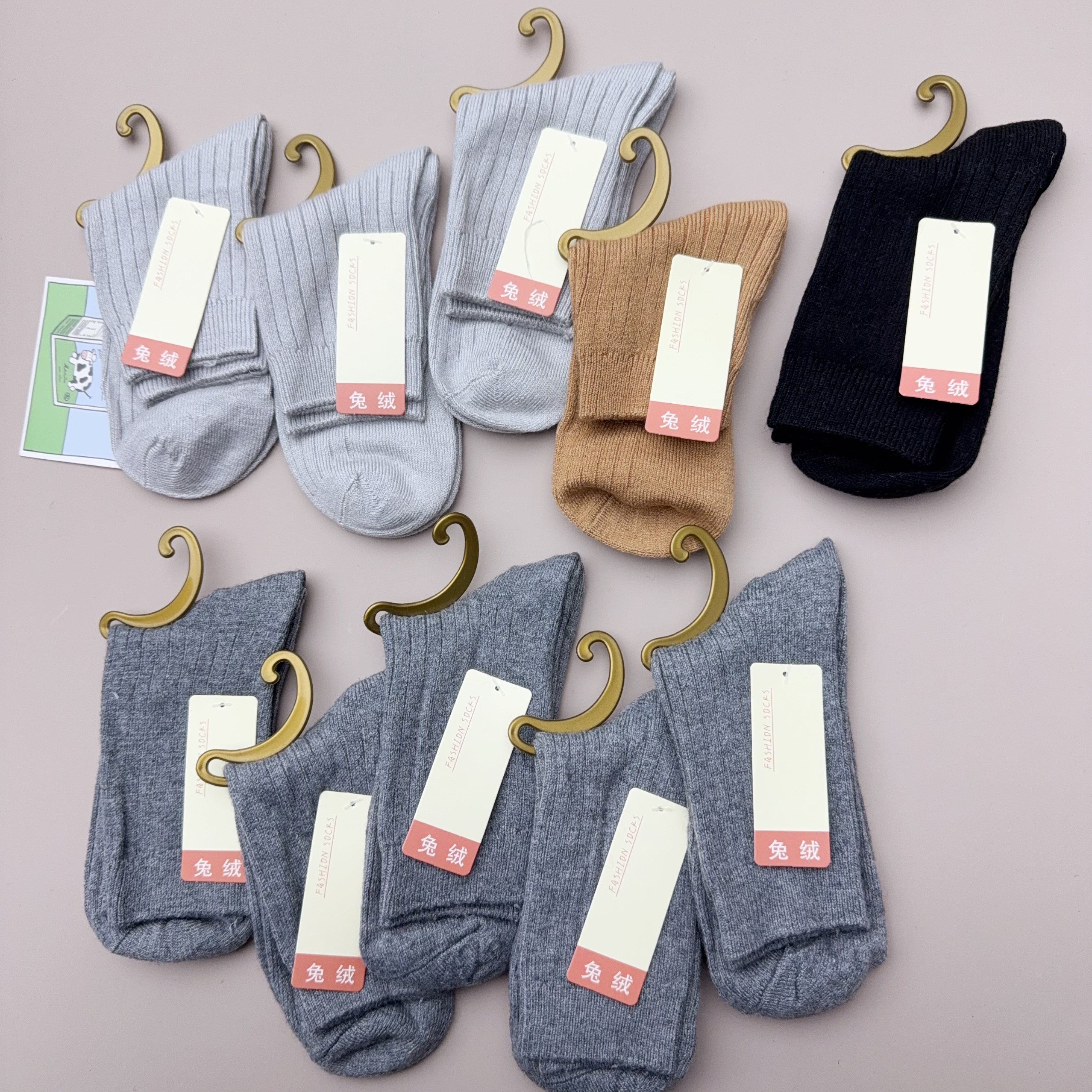 XQ-195 10双女袜秋冬保暖时尚中筒袜