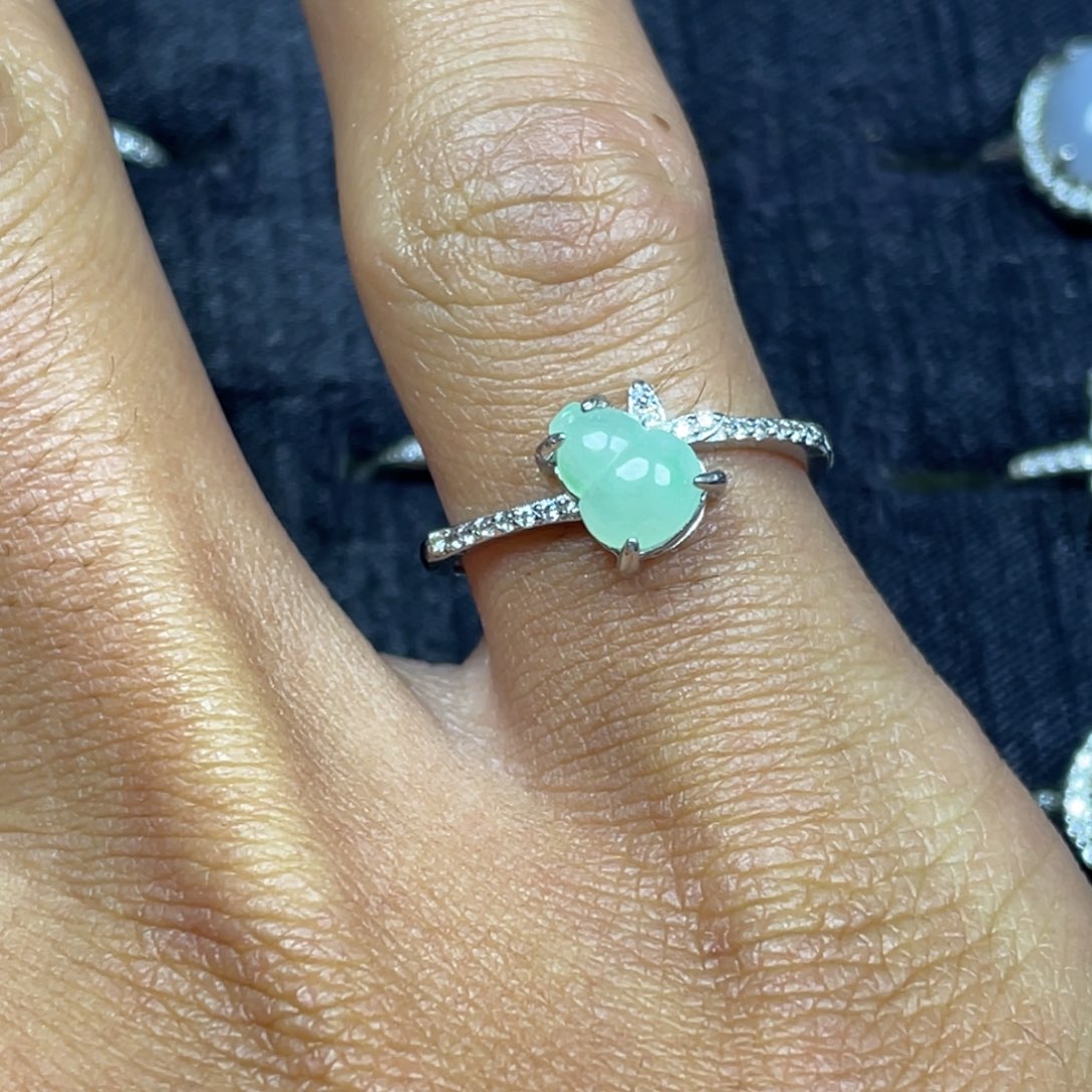 翡翠银S925镶嵌戒指