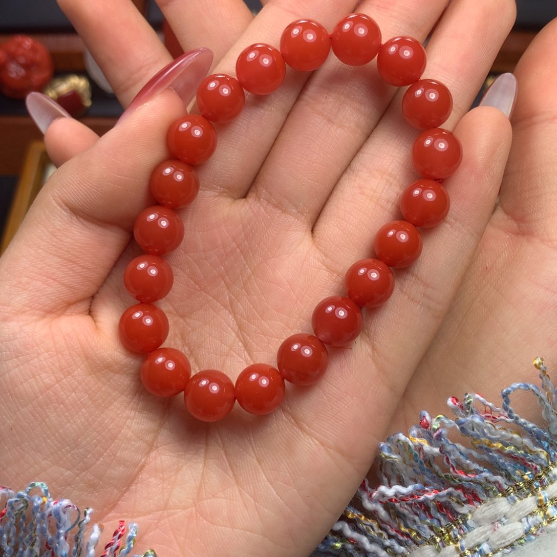 南红玛瑙未镶嵌9+辣椒红手串