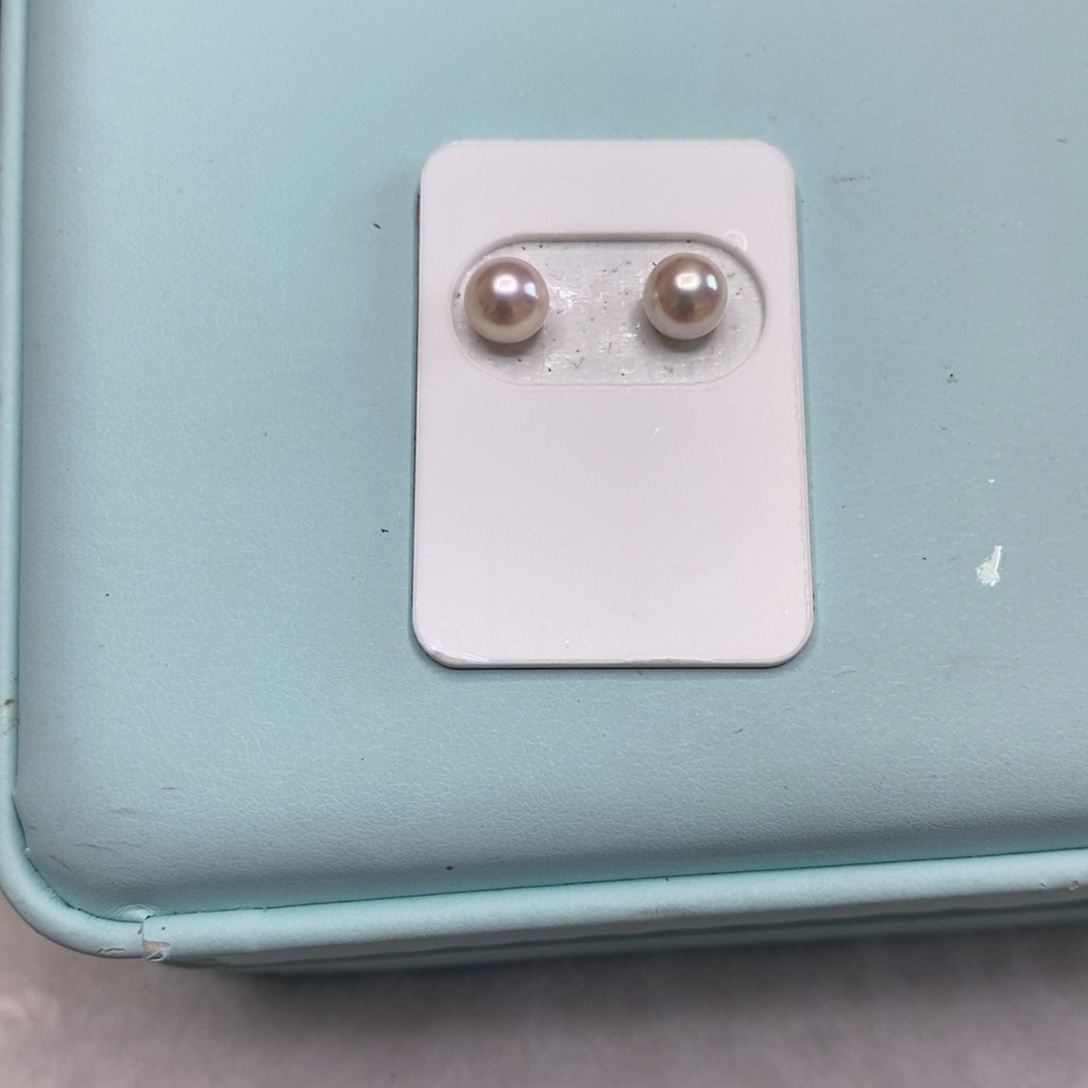 耳饰银S925镶嵌海水珍珠7-8