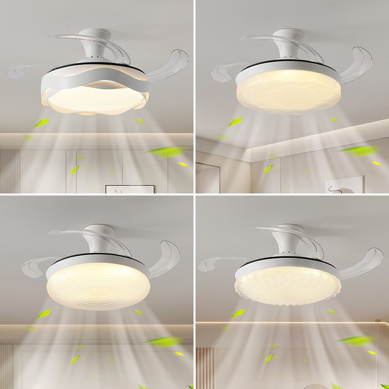 隐形风扇灯主卧室儿童房2025新款led奶油风现代简约餐厅云朵灯