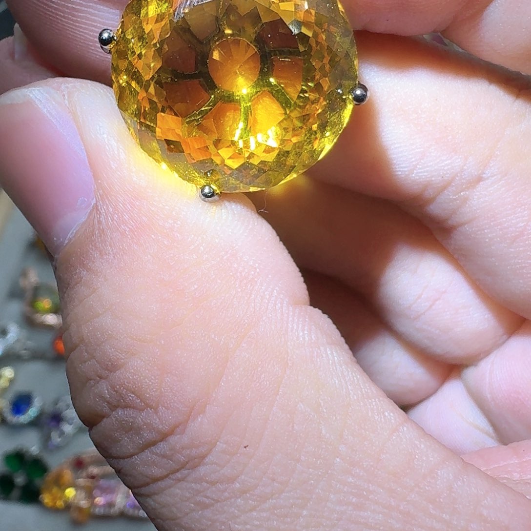 绿水晶戒指银S925镶嵌