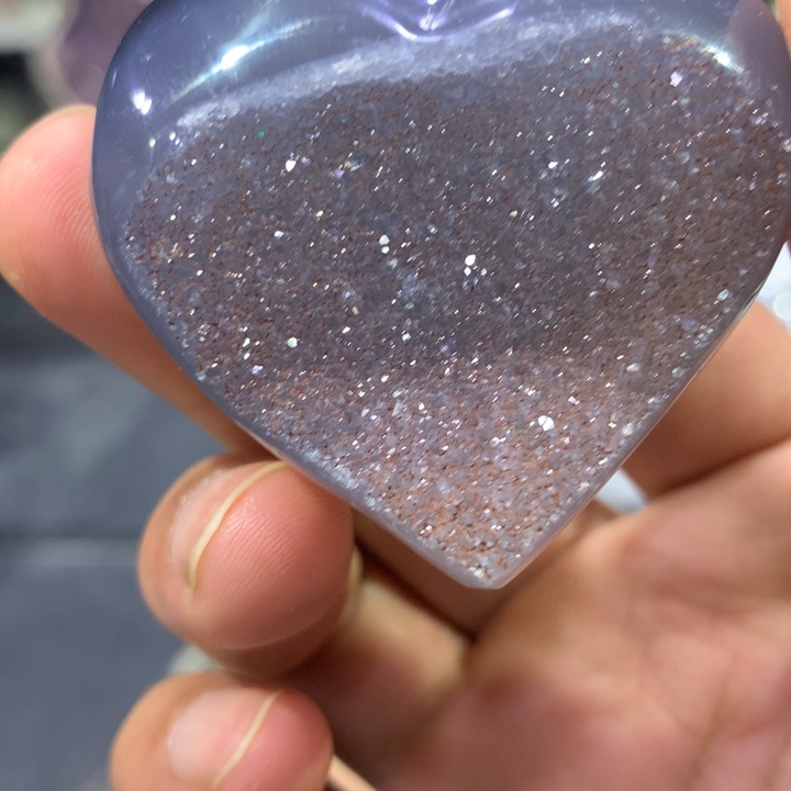 未镶嵌紫晶珠宝半成品爱心
