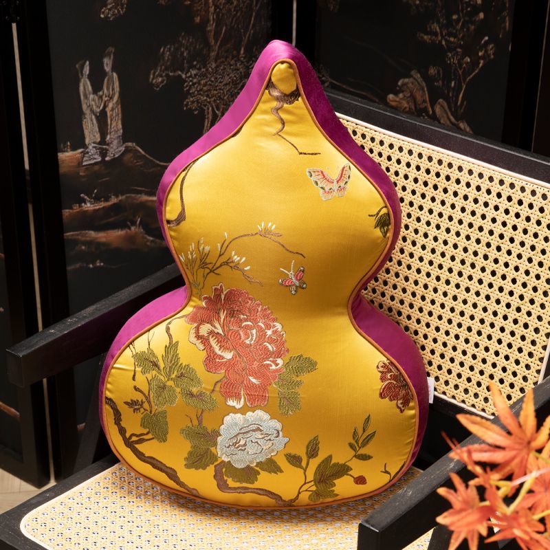 中国风抱枕沙发客厅高级感异形葫芦枕新中式靠枕刺绣靠垫腰枕定制