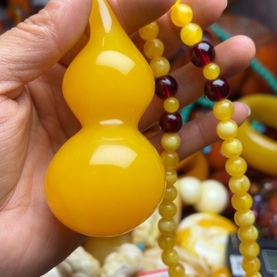 琥珀（花珀）手串未镶嵌蜜蜡