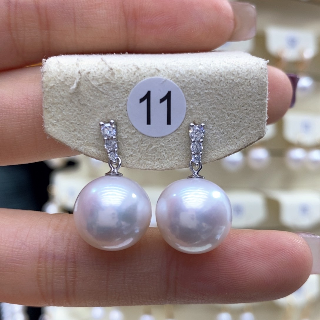 淡水珍珠耳饰银S925镶嵌