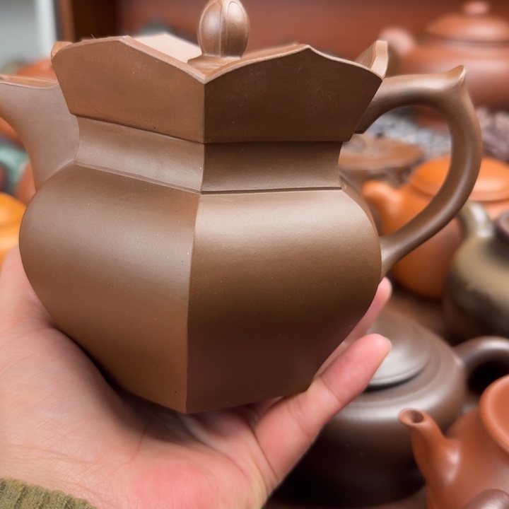 紫砂茶壶半手工僧帽容量420