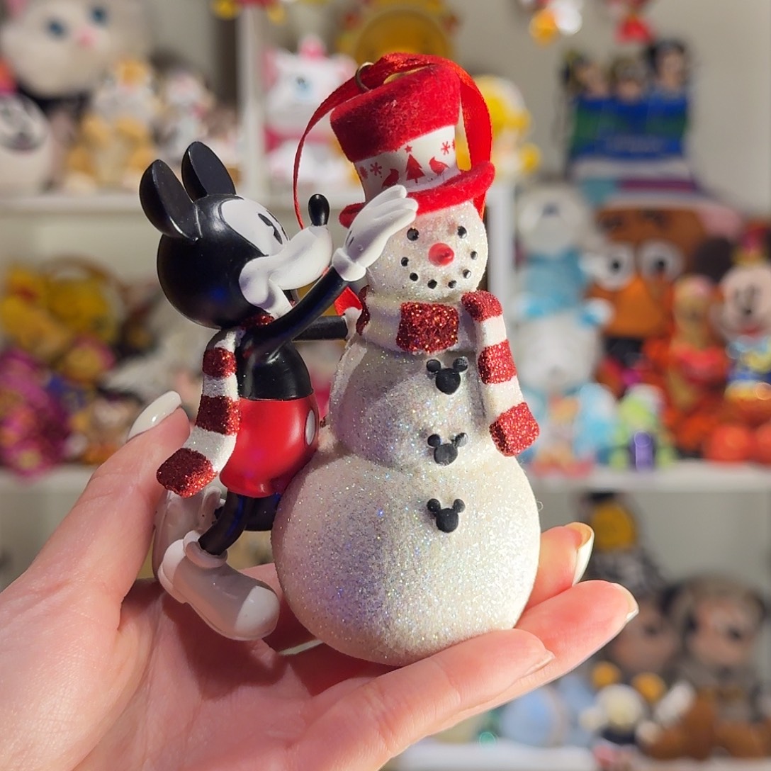 毛绒米奇雪人摆件