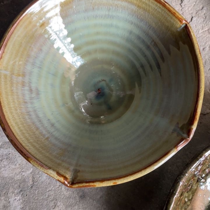 浪鬼柴烧 釉绘柴烧过***子碗